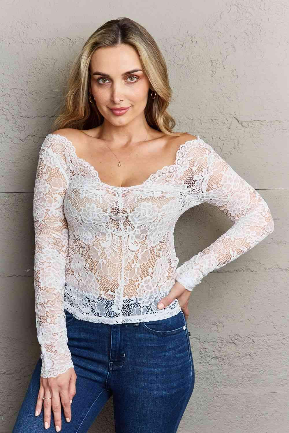 Ninexis Be Kind Off The Shoulder Lace Top Blouses - Tophatter Daily Deals