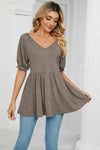 V-Neck Babydoll Top Women's T-Shirts - Tophatter Daily Deals