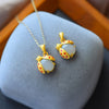 Seven-Star Ladybug Natural Stone Pendant Necklace Gold One Size Necklaces - Tophatter Daily Deals