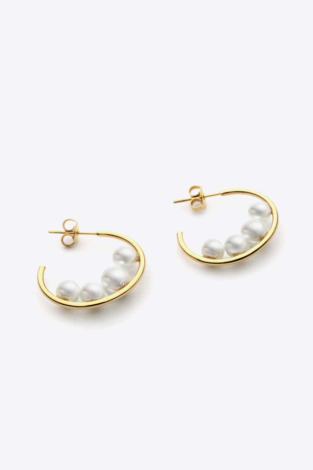 Can't Stop Your Shine Pearl C-Hoop Earrings Earrings - Tophatter Daily Deals