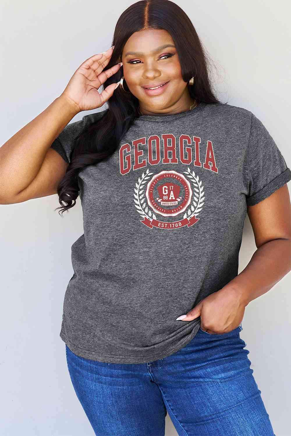 Simply Love Full Size GEORGIA Graphic T-Shirt Women's T-Shirts - Tophatter Daily Deals