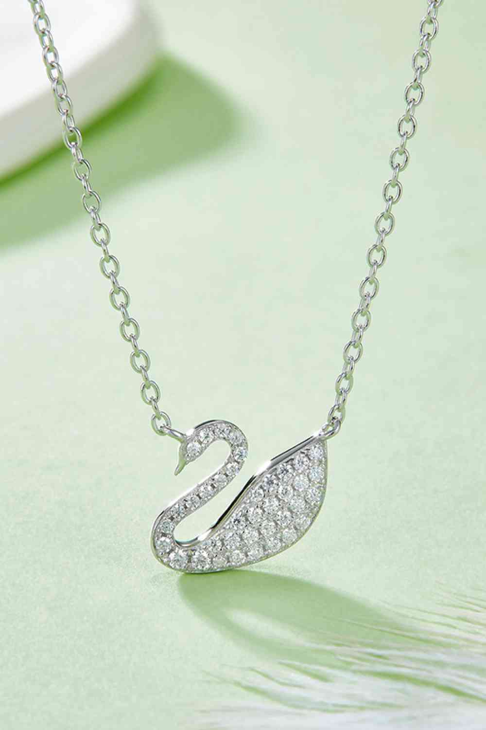 Moissanite Swan 925 Sterling Silver Necklace Moissanite - Tophatter Daily Deals