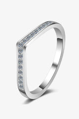 Minimalist Moissanite Rhodium-Plated Ring Moissanite - Tophatter Daily Deals