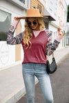 Geometric Round Neck Raglan Sleeve T-Shirt Women's T-Shirts - Tophatter Daily Deals