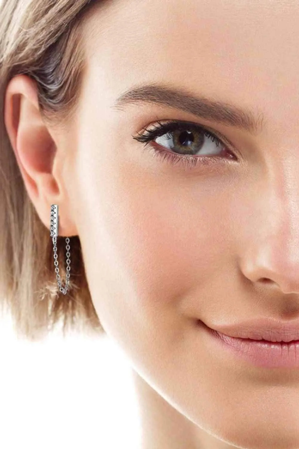 Moissanite 925 Sterling Silver Connected Earrings Moissanite - Tophatter Daily Deals