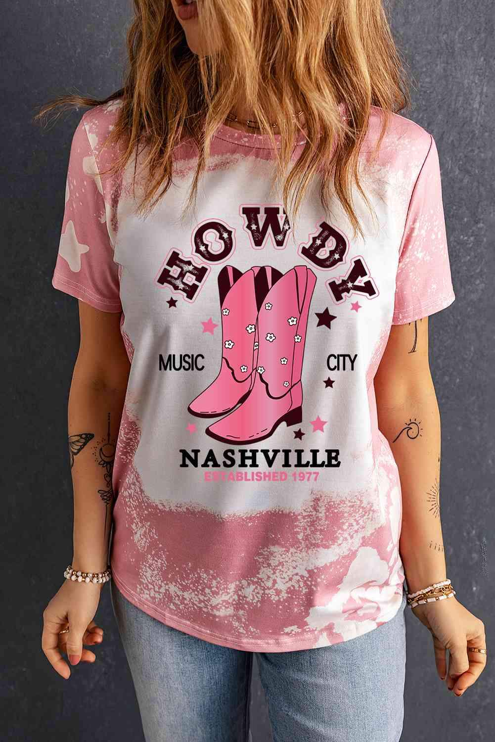 Cowboy Boots Graphic Short Sleeve Tee - Tophatter Daily Deals