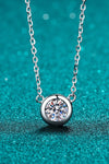 Moissanite Round Pendant Chain Necklace Silver One Size Moissanite - Tophatter Daily Deals