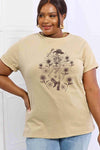 Simply Love Full Size Skeleton Graphic Cotton Tee Taupe Women's T-Shirts - Tophatter Daily Deals