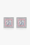 Moissanite Square Stud Earrings Pink White One Size Moissanite - Tophatter Daily Deals