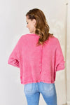 Zenana Washed Waffle-Knit Long Sleeve Top Blouses - Tophatter Daily Deals