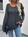 Graphic Cutout Round Neck T-Shirt Women's T-Shirts - Tophatter Daily Deals