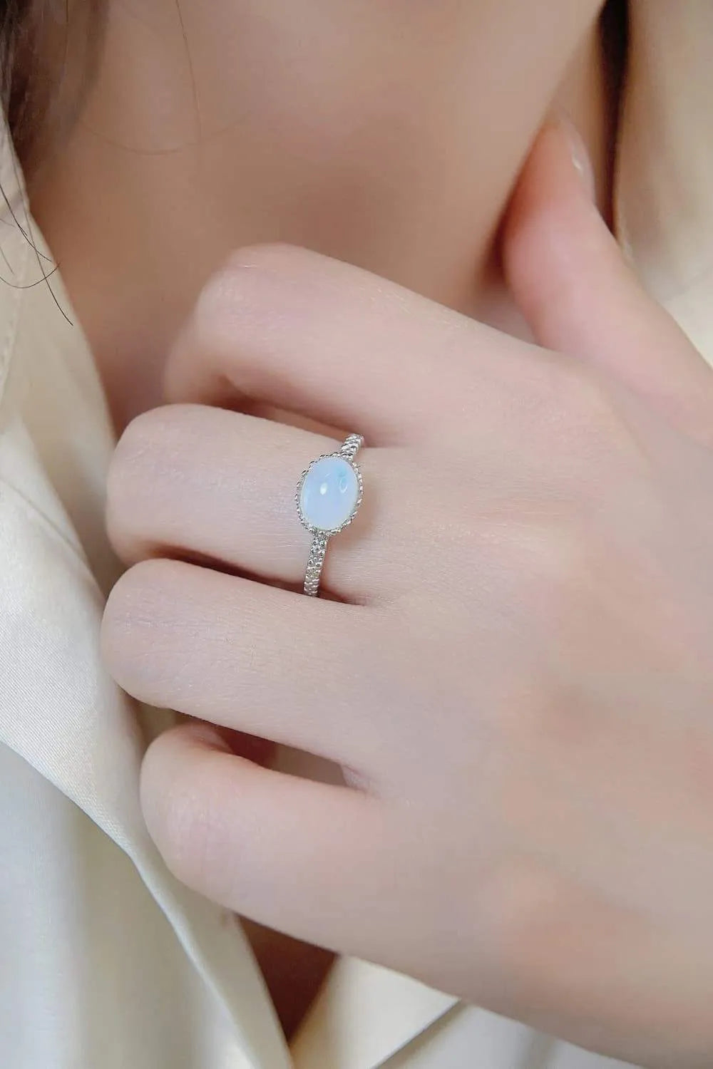 Moonstone 925 Sterling Silver Ring Silver Moonstone - Tophatter Daily Deals