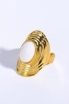 Natural Stone Copper Ring White One Size Rings - Tophatter Daily Deals