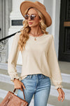 Round Neck Flounce Sleeve T-Shirt Women's T-Shirts - Tophatter Daily Deals