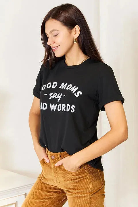 Simply Love GOOD MOMS SAY BAD WORDS Graphic Tee Women's T-Shirts - Tophatter Daily Deals