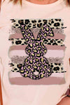 Easter Leopard Bunny Graphic T-Shirt Women's T-Shirts - Tophatter Daily Deals