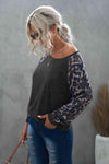 Leopard Raglan Sleeve Tee Blouses - Tophatter Daily Deals