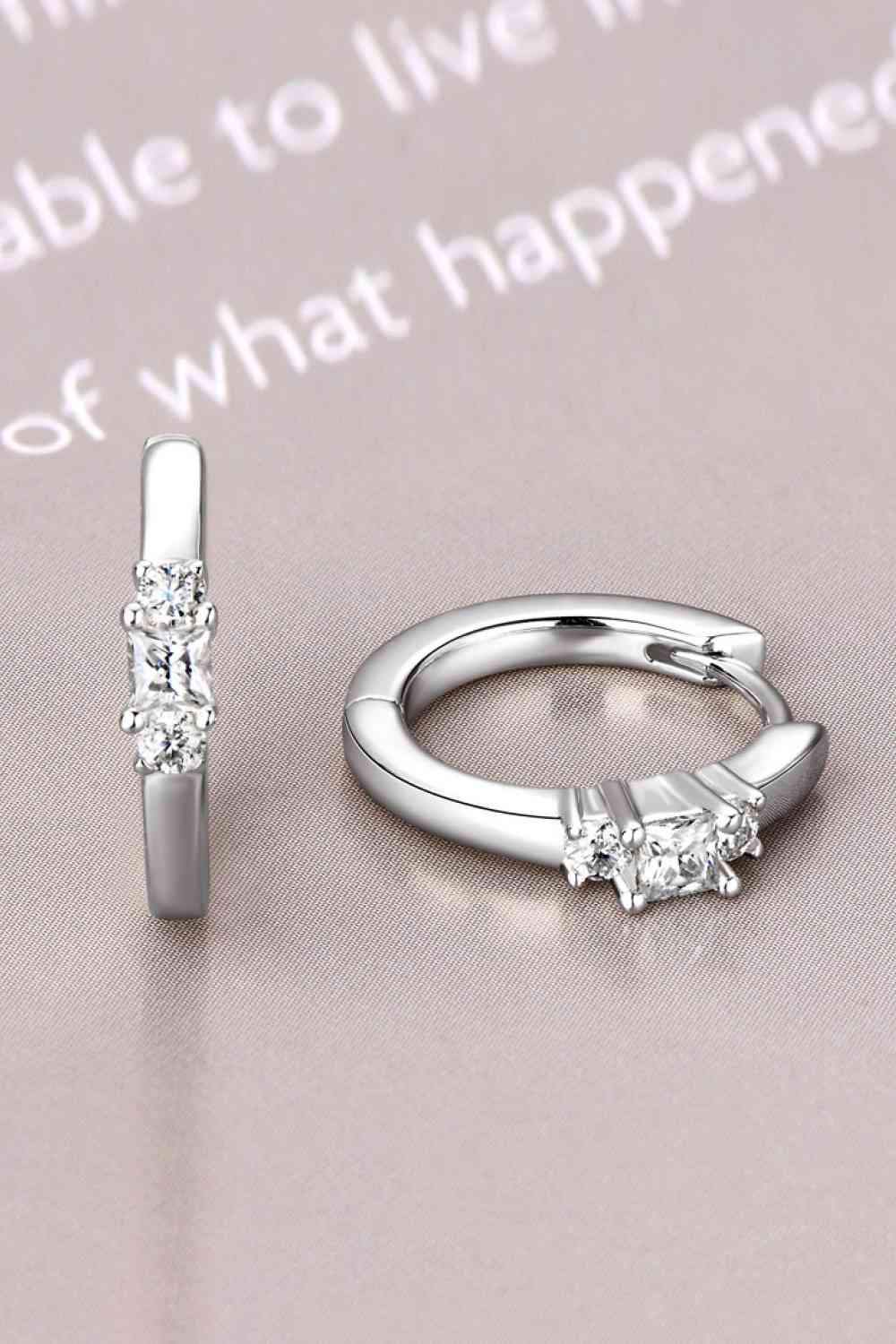 Moissanite 925 Sterling Silver Huggie Earrings Moissanite - Tophatter Daily Deals