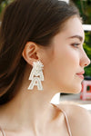 MAMA Beaded Dangle Earrings Ivory One Size Earrings - Tophatter Daily Deals