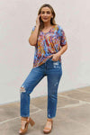 Be Stage Full Size Printed Dolman Flowy Top Blouses - Tophatter Daily Deals