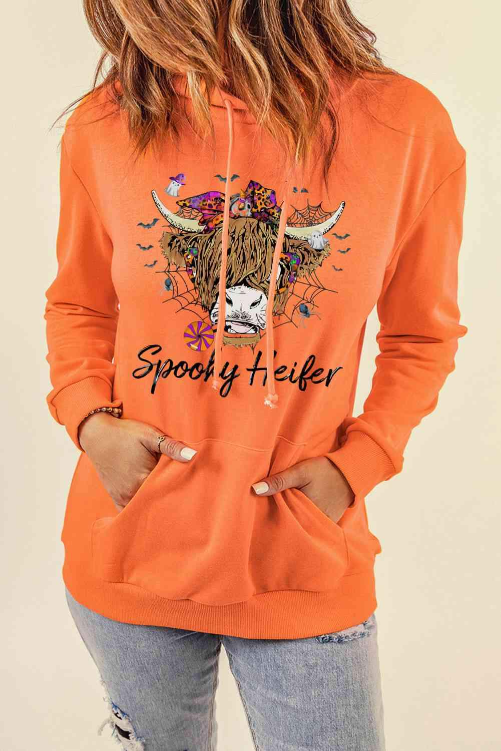 SPOOKY HEIFER Graphic Hoodie - Tophatter Daily Deals