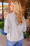 Waffle Buttoned Long Sleeve Top Blouses - Tophatter Daily Deals