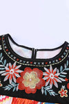 Embroidered Round Neck Short Sleeve Top Blouses - Tophatter Daily Deals