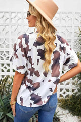 Cow Print Raglan Sleeve Tee Shirt Women's T-Shirts - Tophatter Daily Deals