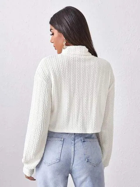 Turtleneck Long Sleeve Top Blouses - Tophatter Daily Deals