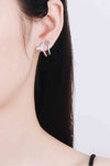 Moissanite Fishtail Rhodium-Plated Earrings Moissanite - Tophatter Daily Deals