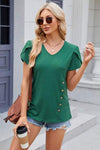 V-Neck Short Sleeve T-Shirt Women's T-Shirts - Tophatter Daily Deals