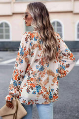 Floral Print Flounce Sleeve Blouse Blouses - Tophatter Daily Deals