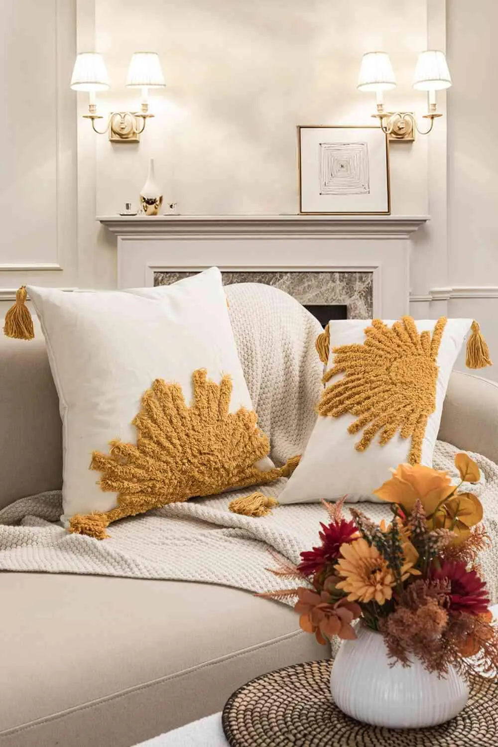 Sun Graphic Tassel Decorative Throw Pillow Case Decorative Pillowcases - Tophatter Daily Deals