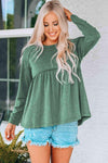 Round Neck Raglan Sleeve Babydoll Top Blouses - Tophatter Daily Deals