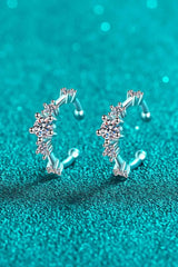 Moissanite Rhodium-Plated Cuff Earrings Moissanite - Tophatter Daily Deals