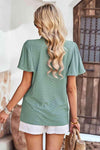 Frill Trim Round Neck Eyelet Puff Sleeve Blouse Blouses - Tophatter Daily Deals