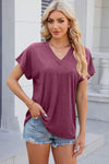 V-Neck Short Sleeve T-Shirt Women's T-Shirts - Tophatter Daily Deals