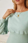 Boat Neck Lantern Sleeve Blouse Blouses - Tophatter Daily Deals