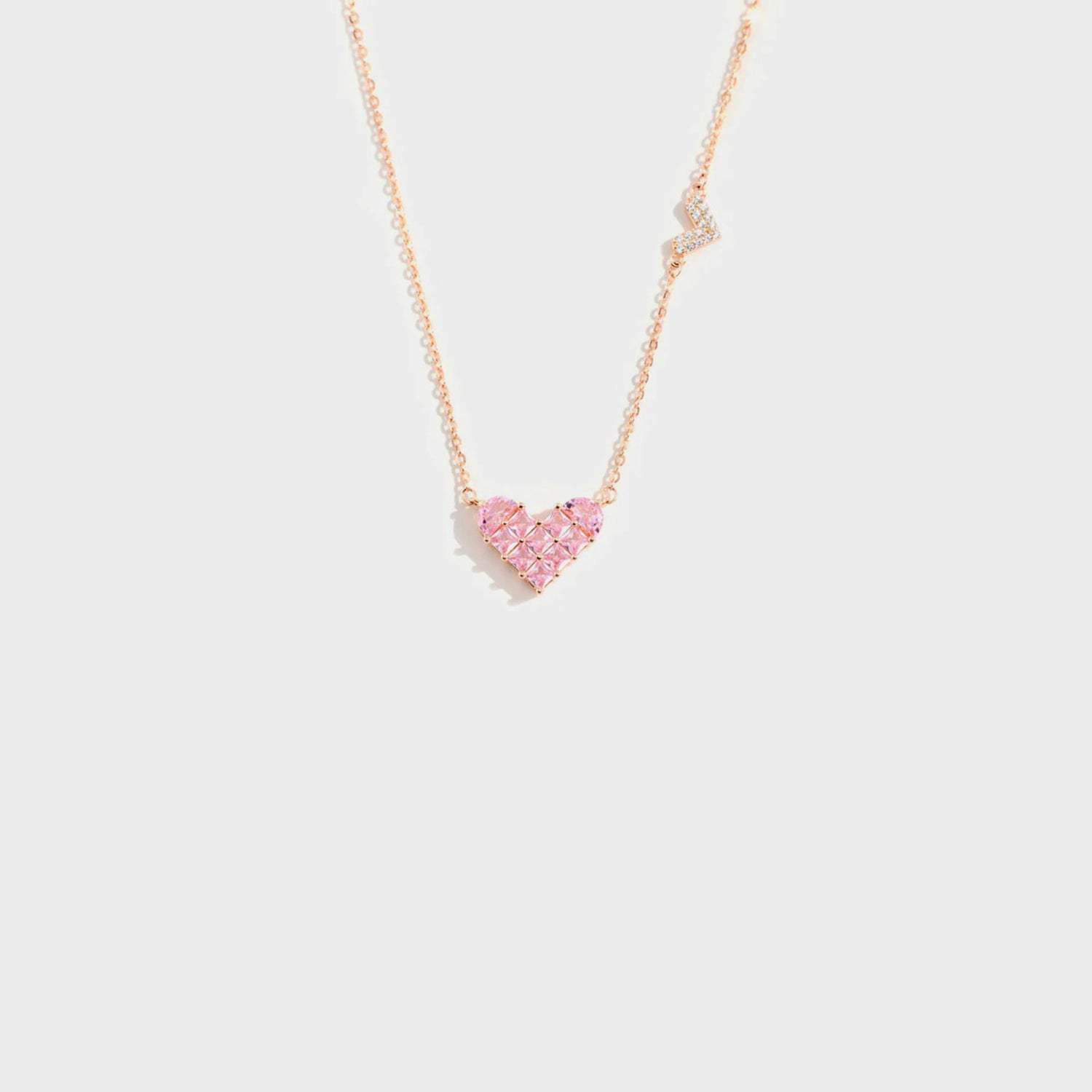 Heart Shape Rose Gold-Plated Pendant Necklace Rose Gold One Size Necklaces - Tophatter Daily Deals