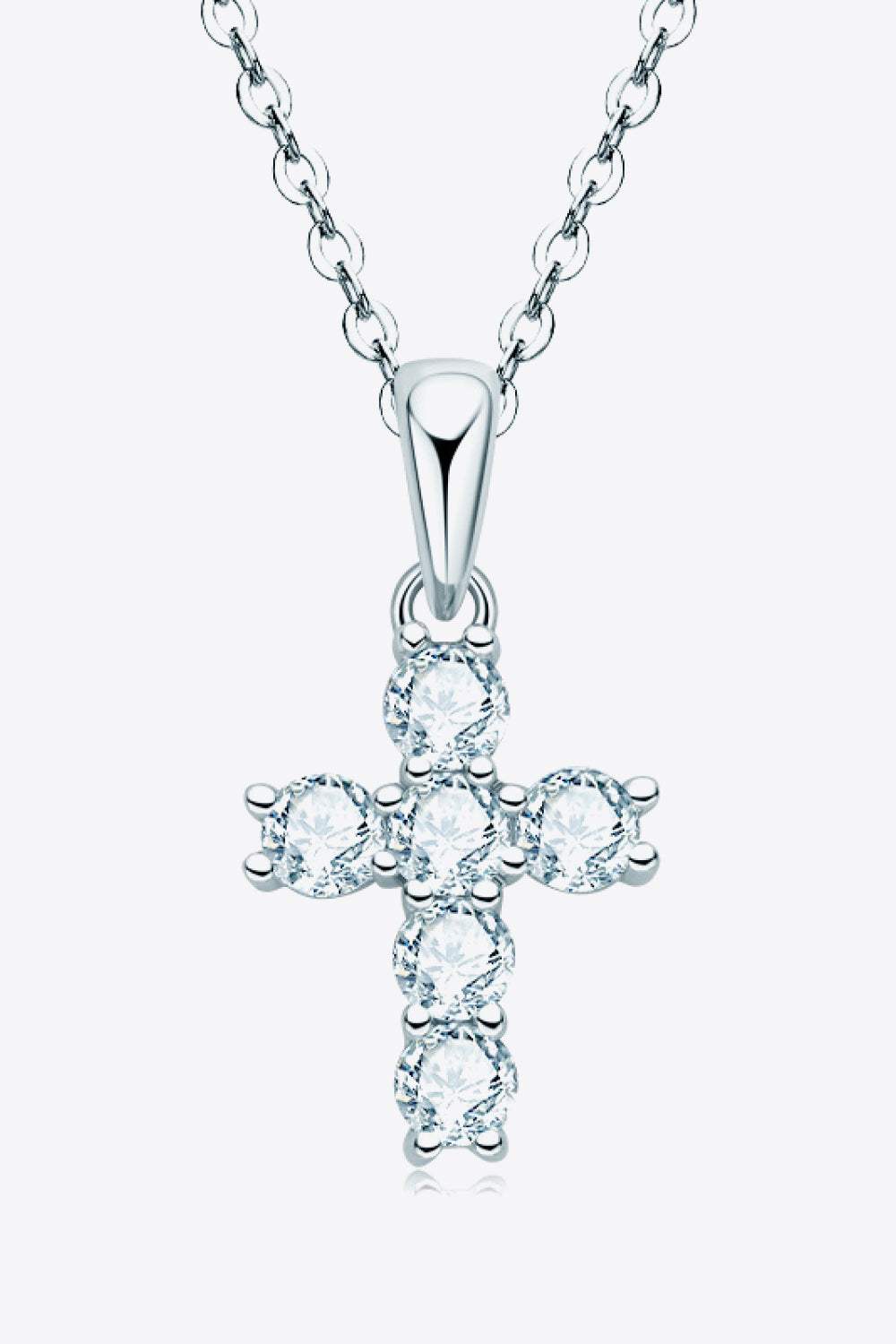 925 Sterling Silver Cross Moissanite Pendant Necklace Moissanite - Tophatter Daily Deals