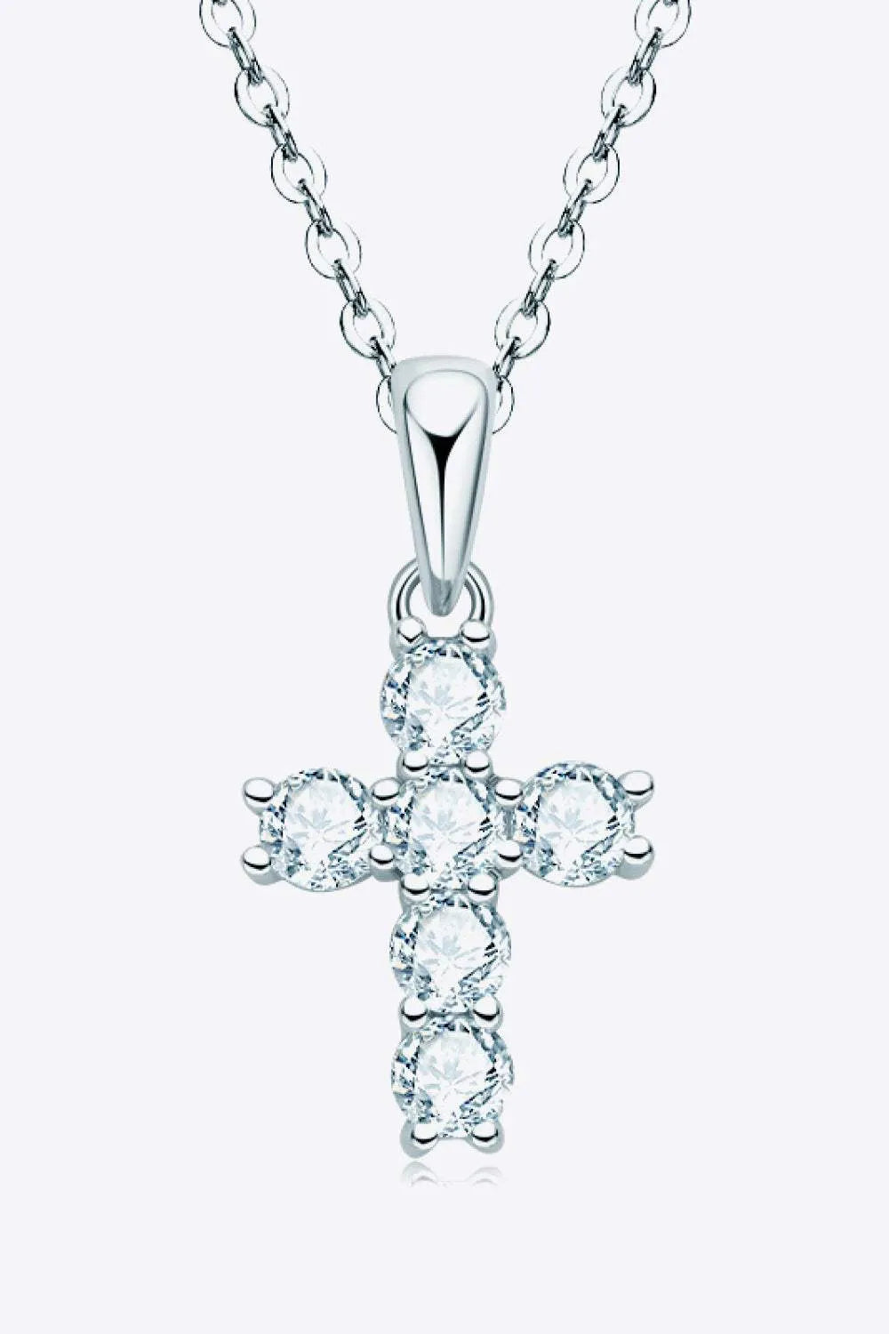 925 Sterling Silver Cross Moissanite Pendant Necklace Moissanite - Tophatter Daily Deals