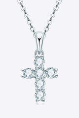 925 Sterling Silver Cross Moissanite Pendant Necklace Moissanite - Tophatter Daily Deals