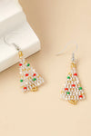 Beaded Christmas Tree Earrings Earrings - Tophatter Daily Deals