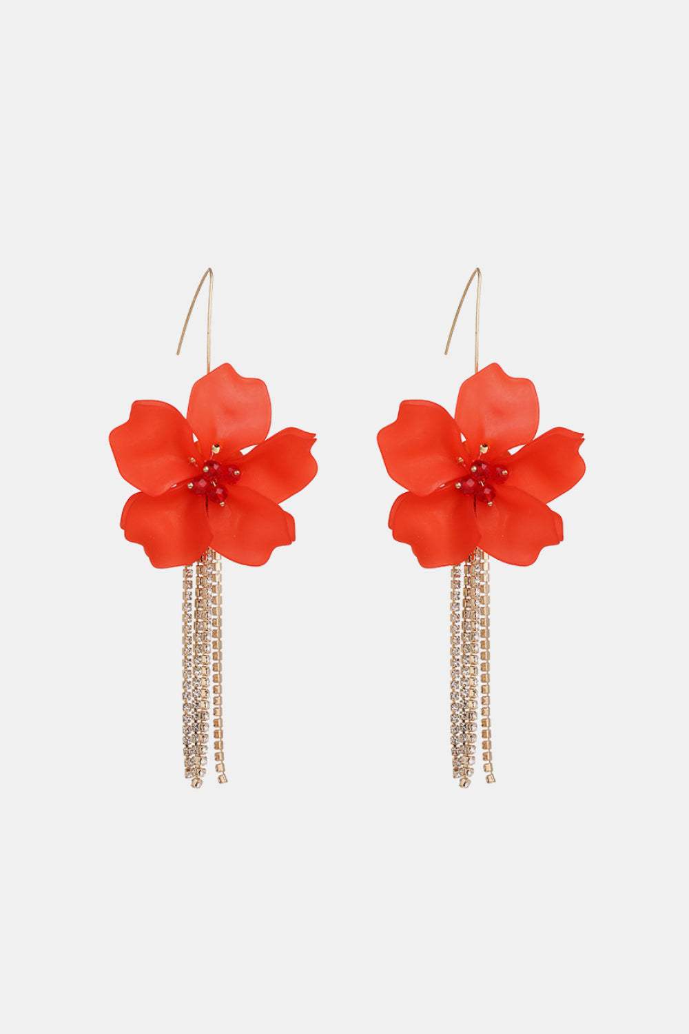 Flower Shape Acrylic Dangle Earrings Red One Size Earrings - Tophatter Daily Deals