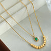 18K Gold-Plated Double-Layered Necklace Necklaces - Tophatter Daily Deals