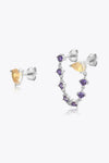 Zircon 925 Sterling Silver Mismatched Earrings Silver One Size Earrings - Tophatter Daily Deals