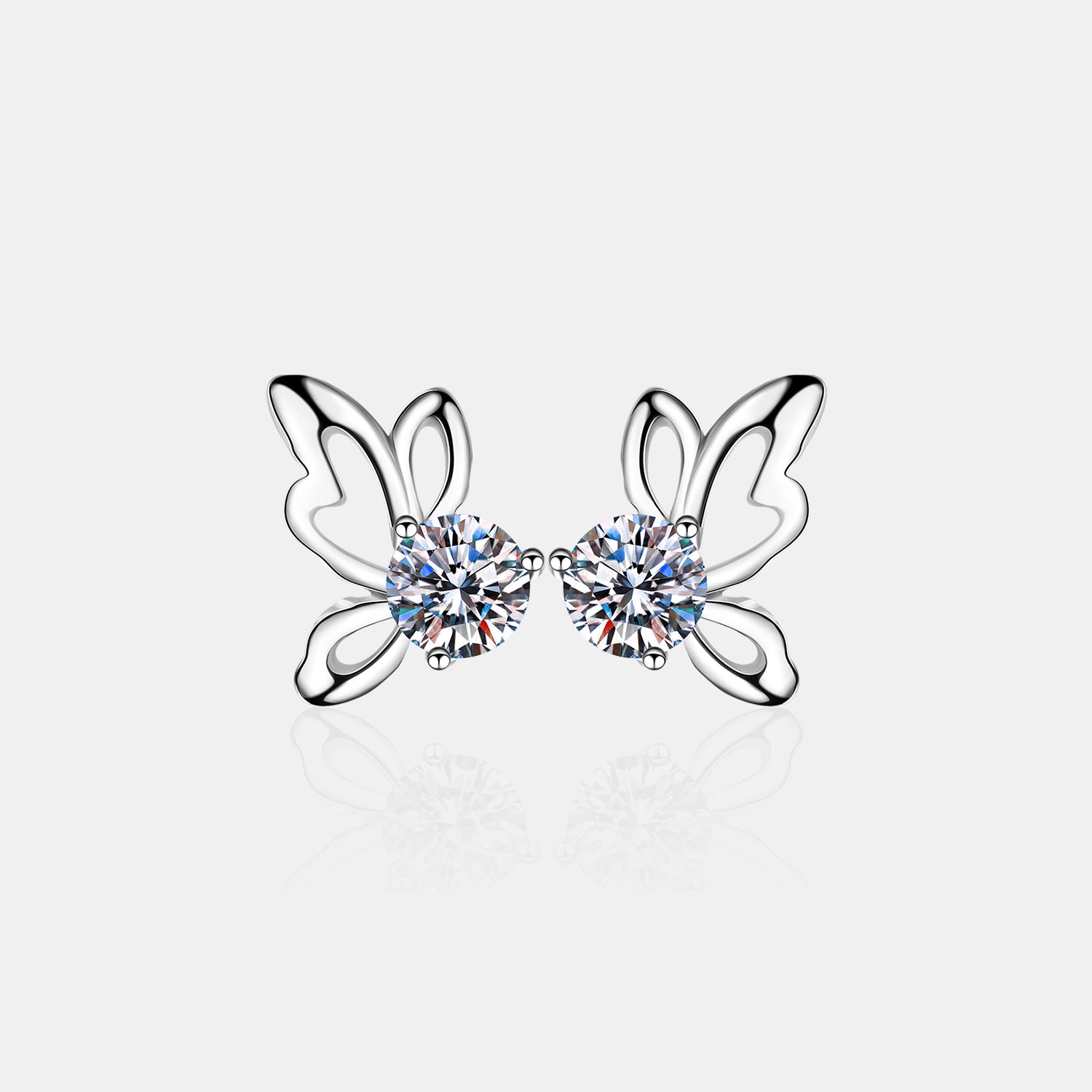 1 Carat Moissanite Butterfly Shape Earrings - Tophatter Shopping Deals
