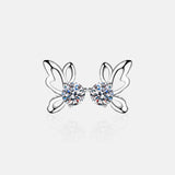 1 Carat Moissanite Butterfly Shape Earrings Silver One Size Moissanite - Tophatter Daily Deals