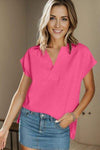 Textured Cap Sleeve T-Shirt Strawberry Women's T-Shirts - Tophatter Daily Deals