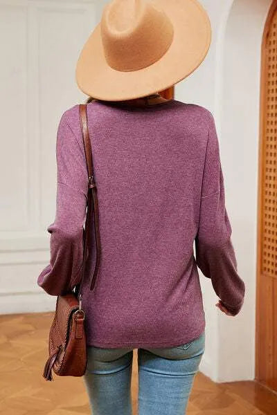 V-Neck Dropped Shoulder T-Shirt Women's T-Shirts - Tophatter Daily Deals